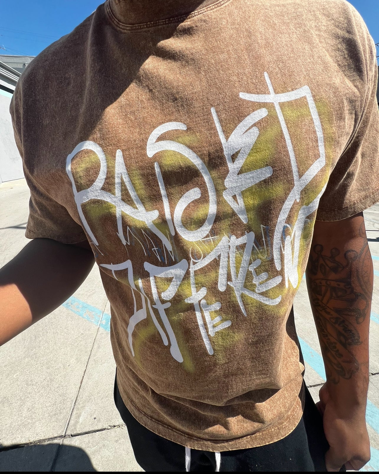 Raised Different American Vintage Waxed Dyed Washed  Heavyweight T-Shirt